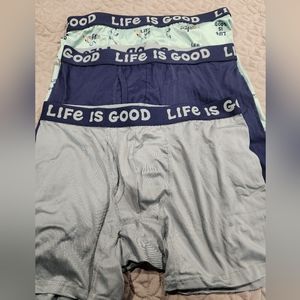 3 Pack Life is Good Men's Boxer Briefs